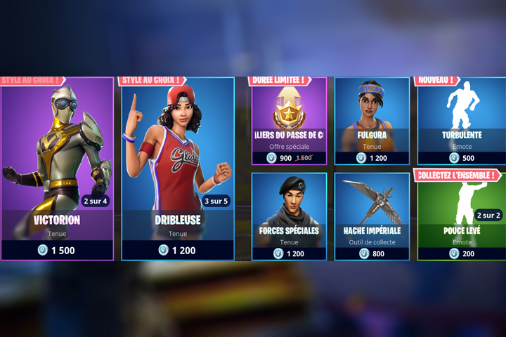 Boutique Fortnite 9 juin