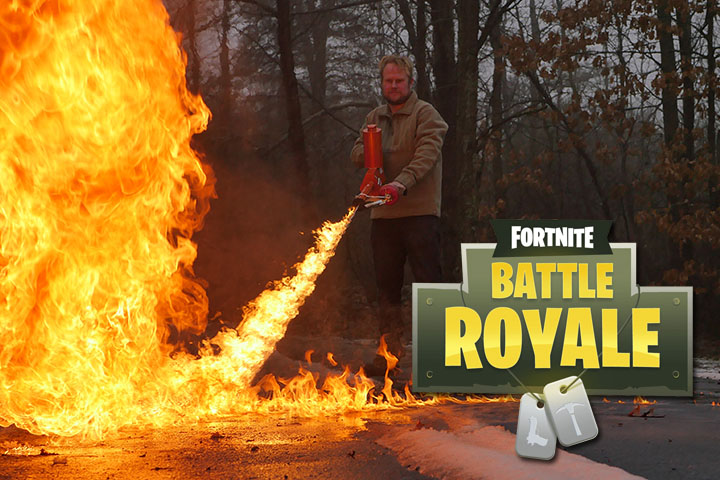 Fortnite : Nouvelles armes – Lance-flammes, Roquette militaire (MOAB), Quad Launcher et Scar silencieuse