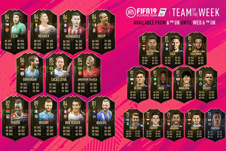 FIFA 19 : TOTW, l’équipe de la semaine 2 – FUT