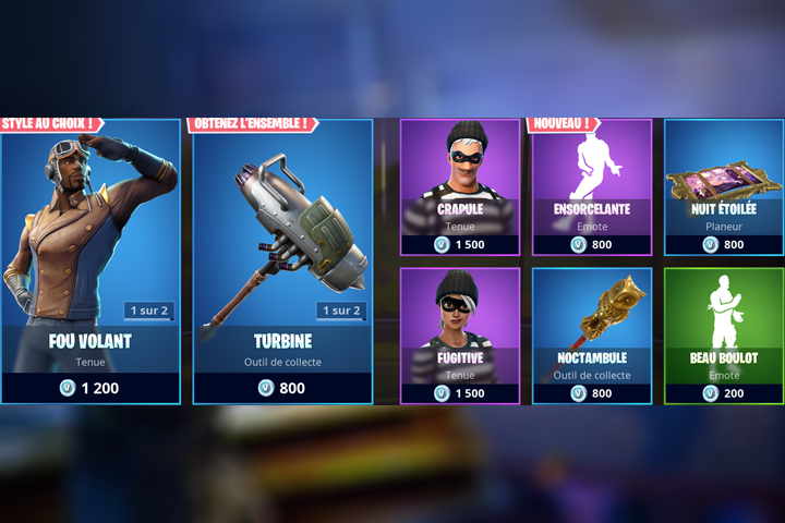 Boutique Fortnite 1 octobre
