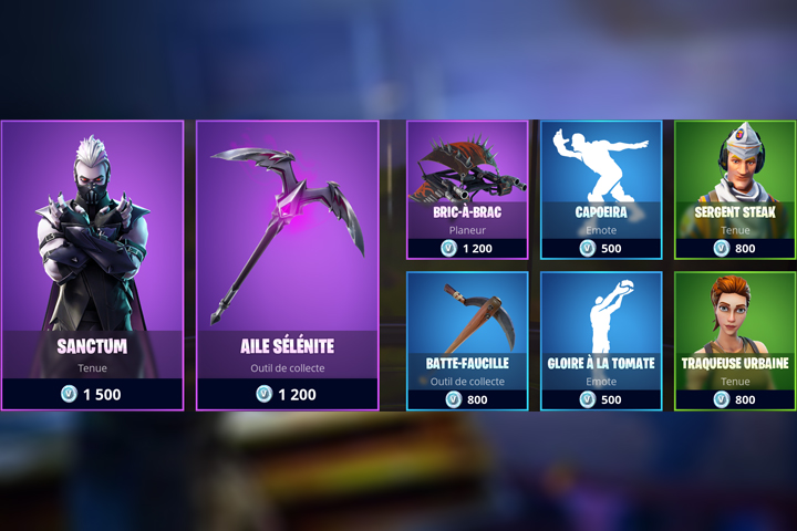 Boutique Fortnite 19 octobre