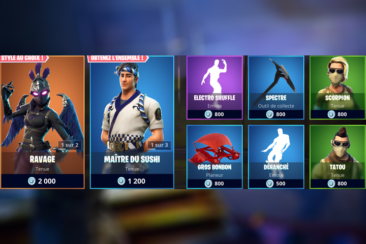 Boutique Fortnite 2 octobre