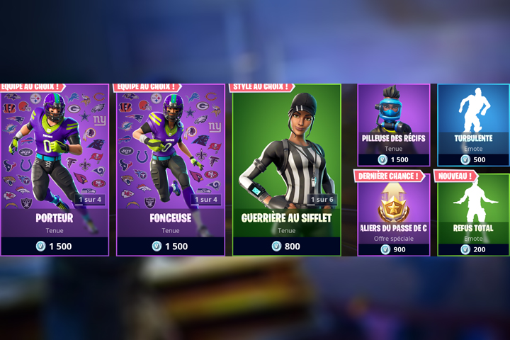 Boutique Fortnite 12 novembre