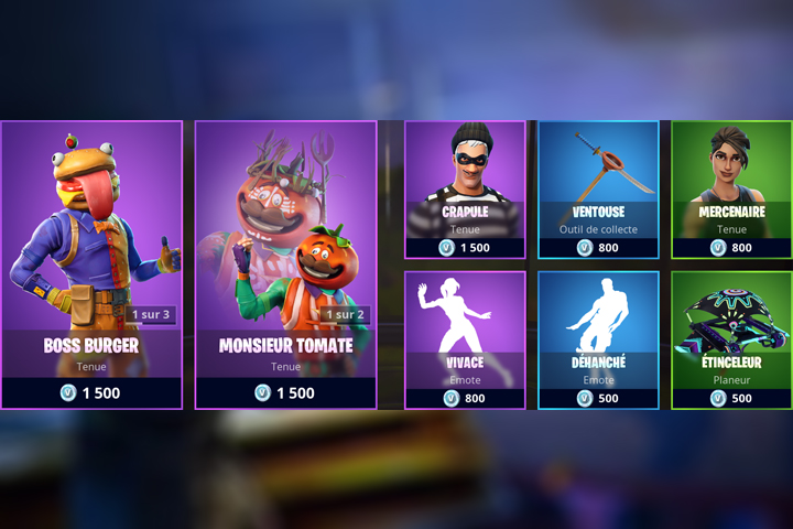 Boutique Fortnite 14 novembre