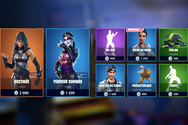 Boutique Fortnite 21 novembre