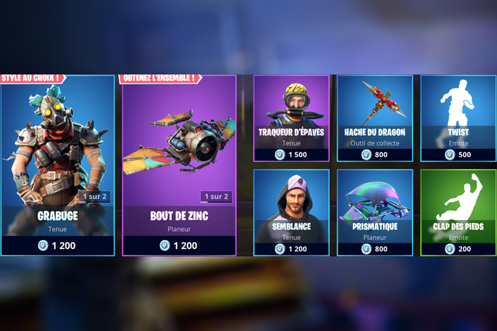 Boutique Fortnite 4 novembre