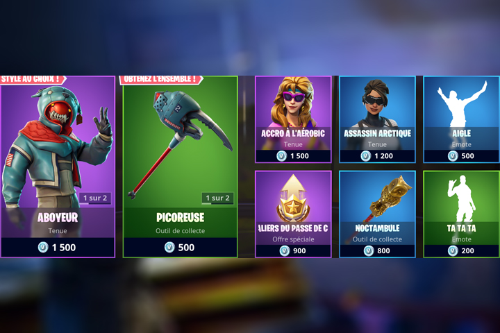 Boutique Fortnite 9 novembre