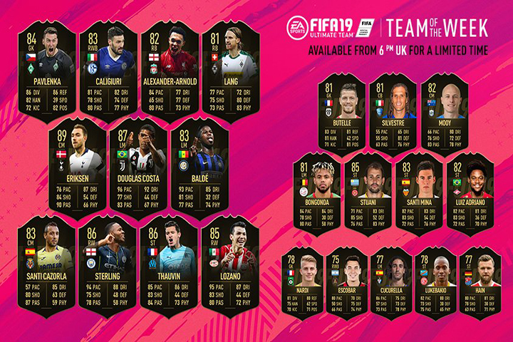 FIFA 19 : TOTW, l’équipe de la semaine 11 – FUT