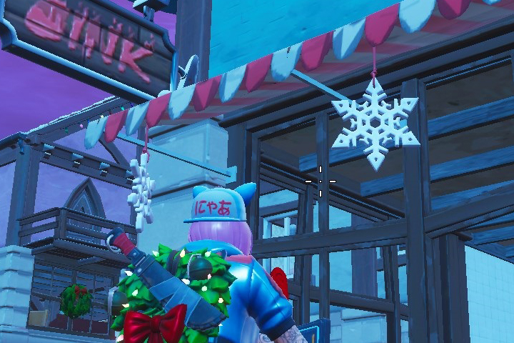 Fortnite : Détruire les décorations en forme de flocon, défi 14 jours, jour 12