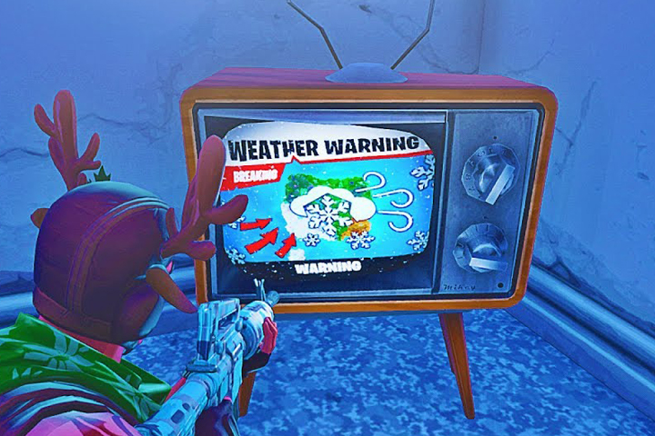 Fortnite : Weather Warning, nouveau message TV sur les télévisions, PS4, PC, Xbox One et Switch