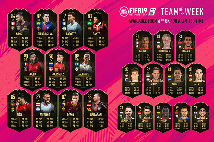 FIFA 19 : TOTW, l’équipe de la semaine 22 – FUT