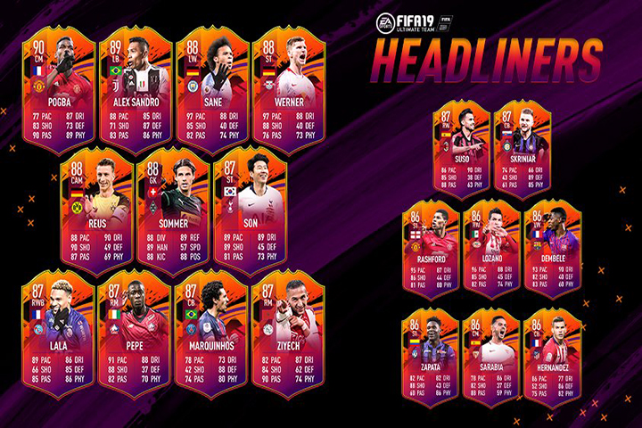 FIFA 19 : Vedettes FUT 19, détails et liste des cartes Headliners