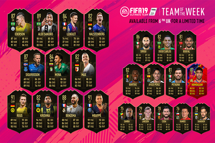 FIFA 19 : TOTW, l’équipe de la semaine 32 – FUT