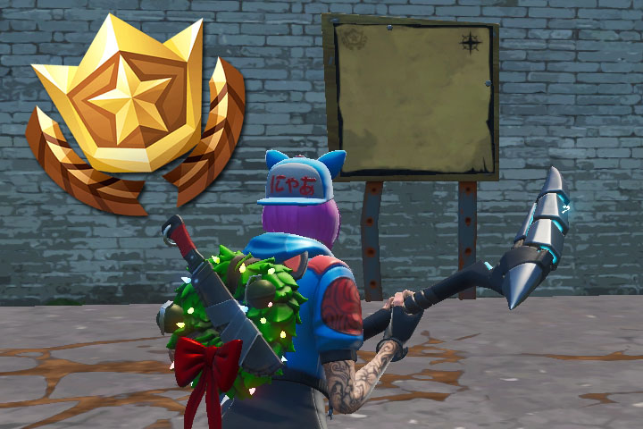 Fortnite : Chercher la carte au trésor et le X sur un panneau de Paradise Palms, défi semaine 8 saison 8