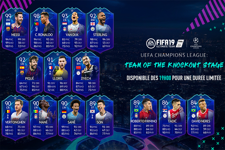 FIFA 19 : TOTT, liste des cartes, joueurs de la Team Of The Tournament