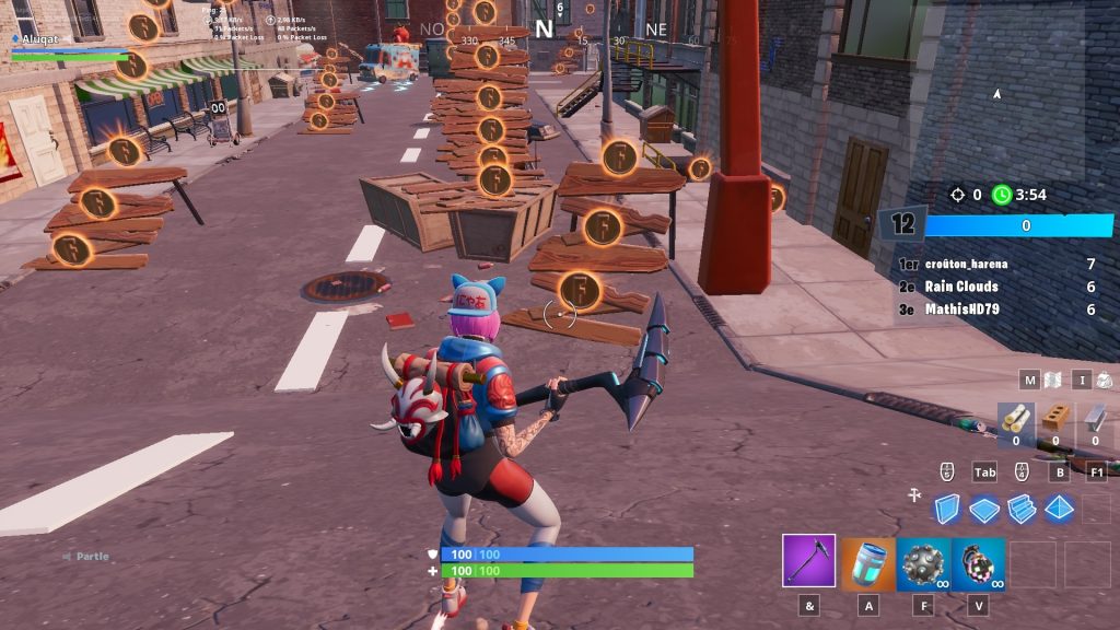 Fortnite : Collecter 100 pièces ou plus en trois partie du mode créatif, Défi de style Gracile