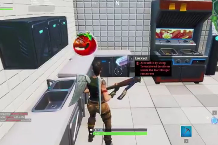 Fortnite : Puce 41 Décryptage, utiliser l’emote Tomato dans le restaurant DurrBurger, Défi