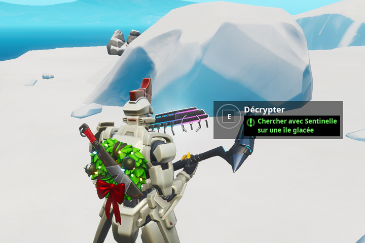Fortnite : Chercher avec Sentinelle sur une île glacée, puce 36 défis Décryptage