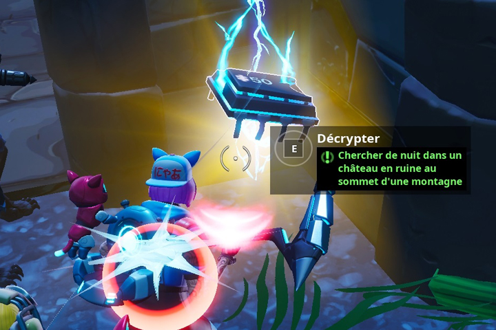Fortnite : Puce 50 Décryptage, chercher de nuit dans un château en ruine au sommet d’une montagne, Défi