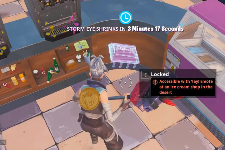 Fortnite : Utiliser l’emote Han la la ! chez un marchand de glace du désert, puce 6 défis Décryptage