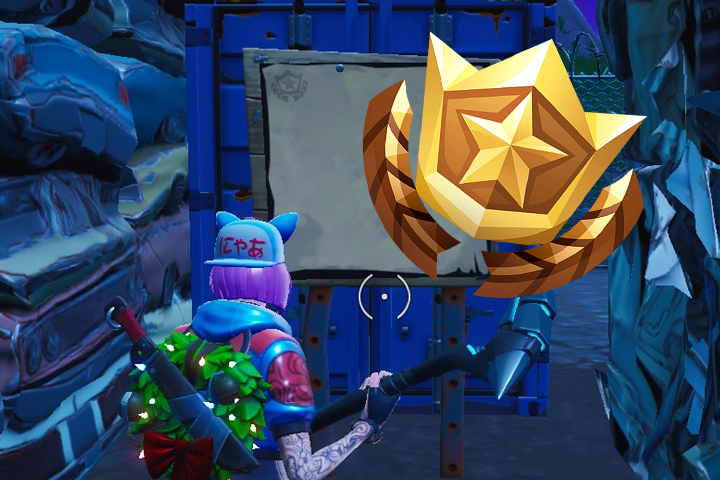Fortnite : Chercher la carte au trésor et le X sur un panneau de Junk Junction, défi semaine 10 saison 8
