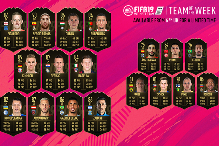 FIFA 19 : TOTW, l’équipe de la semaine 39 – FUT