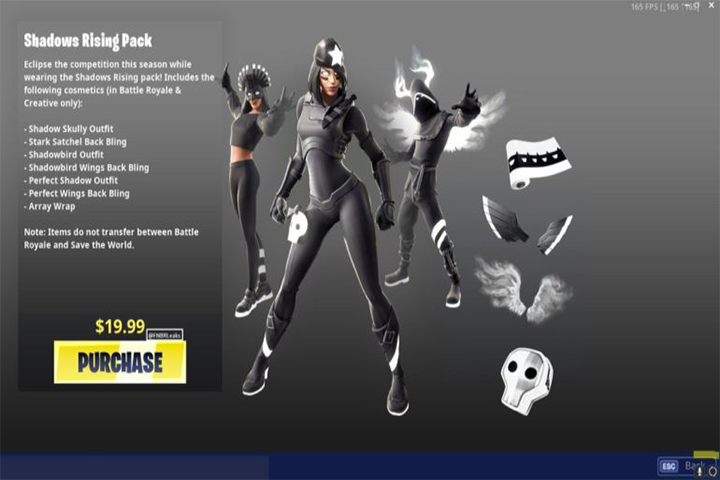 Fortnite : Pack Shadows Rising, nouveau bundle disponible