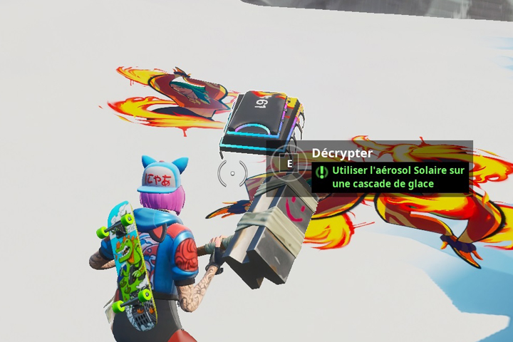 Fortnite : Puce 61 Décryptage, Utiliser l’aérosol Solaire sur une cascade de glace, Défi