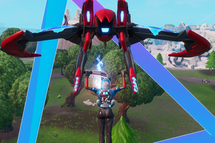 Fortnite : Puce 67 Décryptage, Traverser les anneaux sous la plateforme aérienne la plus au sud avec le planeur Riposteur, Défi