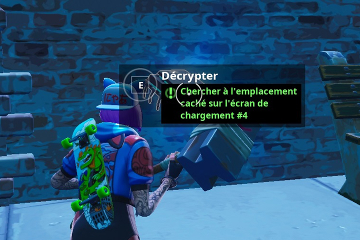 Fortnite : Puce 91 Décryptage, Chercher à l’emplacement caché sur l’écran de chargement #4, Défi