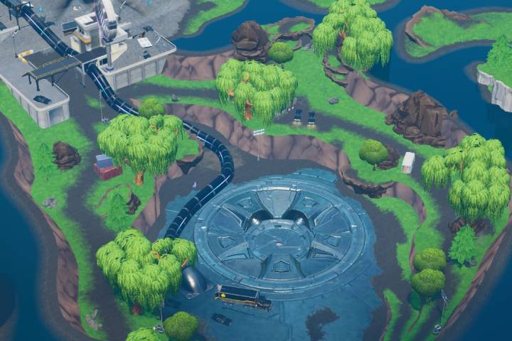 Fortnite : Puce 04 Décryptage, Traverser en chute libre les anneaux au-dessus de Loot Lake avec la traînée de condensation Plasma, Défi