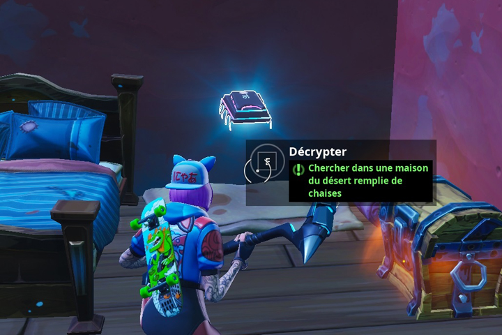 Fortnite : Puce 21 Décryptage, Chercher dans un bâtiment-lama de métal, Défi