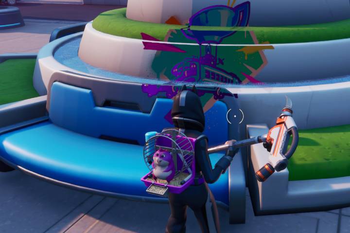 Fortnite : Utiliser un aérosol sur une fontaine, la grue d’une casse et un distributeur automatique, défi Plomb et Peinture, saison 10