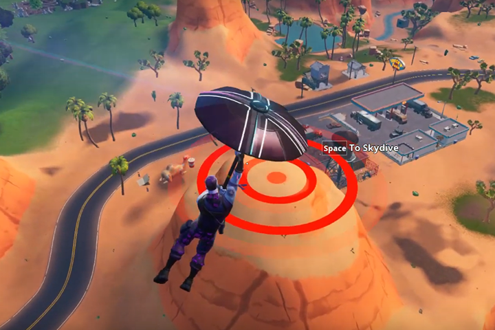 Fortnite : Atterrir sur différentes cibles, Défis Dans le Mille, Saison 10, Semaine 9