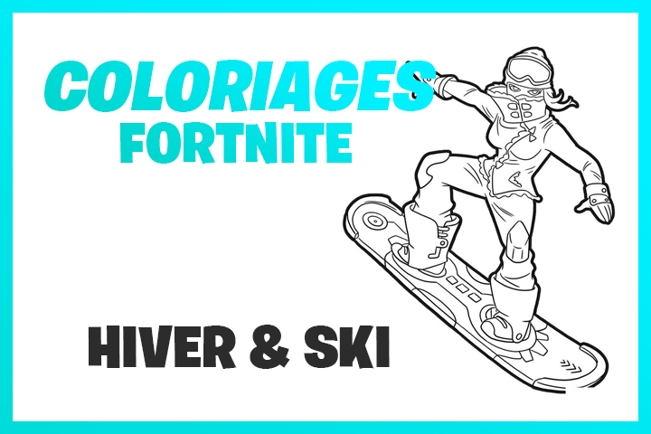 Coloriages et dessins Fortnite : Hiver et ski