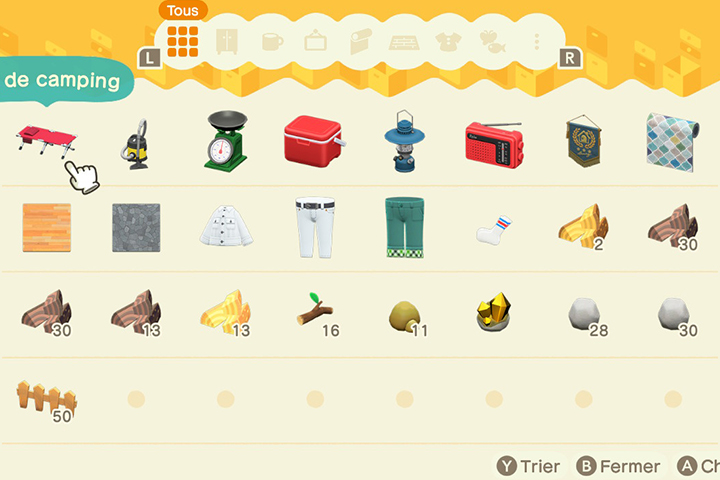 Animal Crossing New Horizons : Entreposer, comment ranger des objets ?