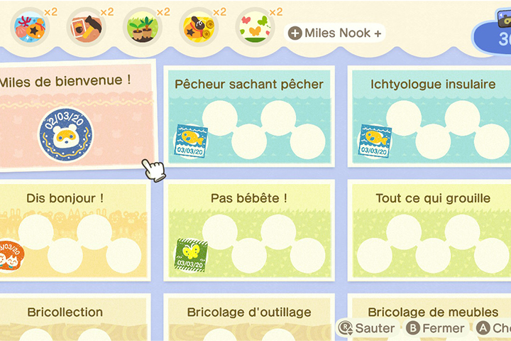 Animal Crossing New Horizons : Miles Nook, tous les objectifs du programme