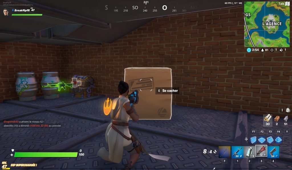 Fortnite : Carton trompeur, infliger des dégâts à un adversaire, défi semaine 5 saison 2