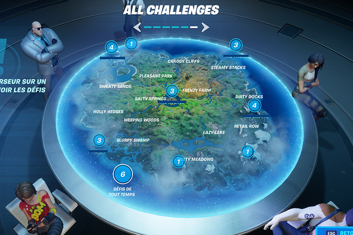 Défis Fortnite Semaine 5 de Miaousclé et Deadpool, guides et astuces saison 2 chapitre 2