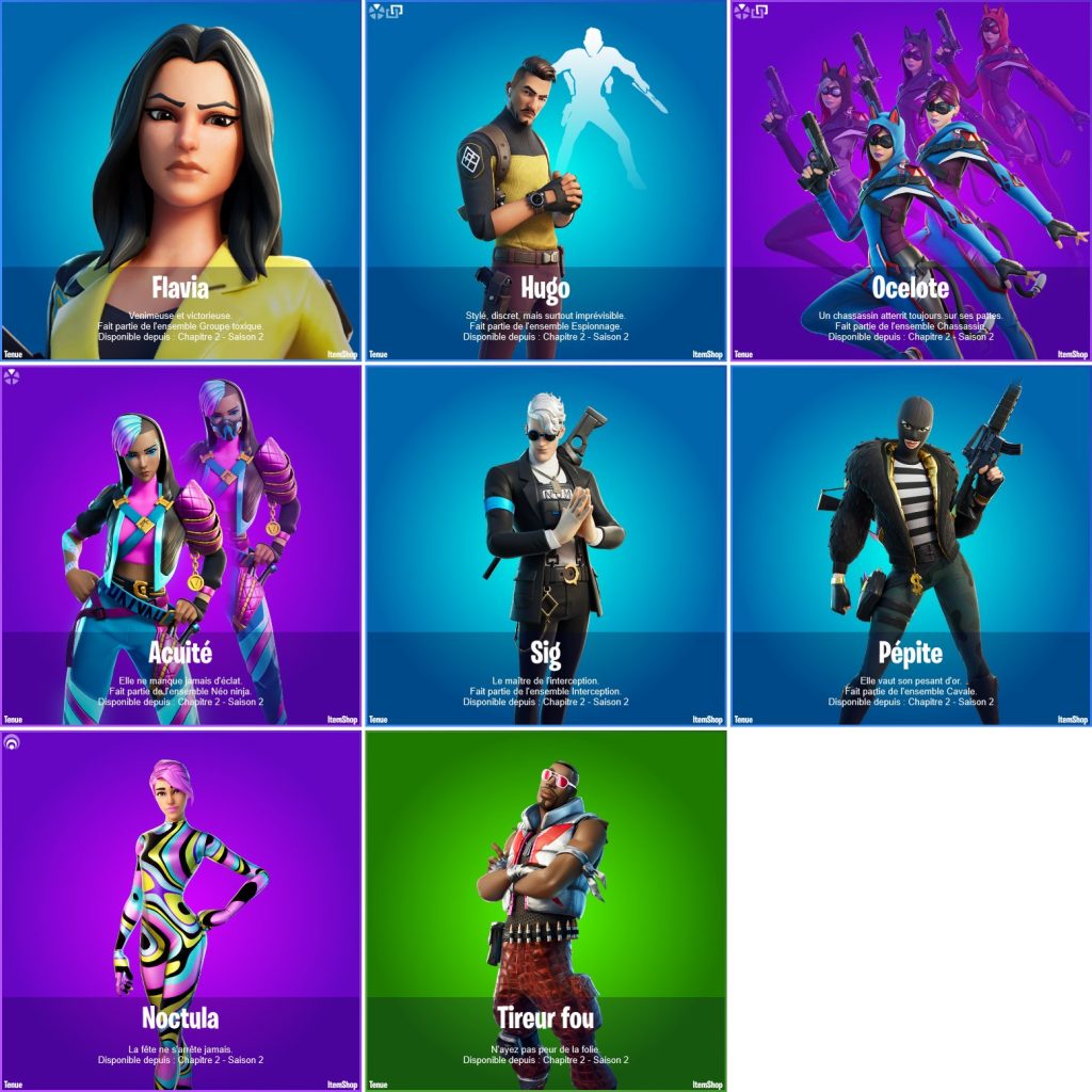 Fortnite : Nouveaux skins leak au 12.50