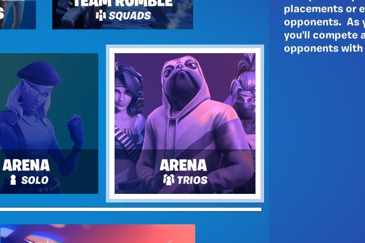 Arène Trio dans Fortnite, le mode compétitif à trois est de retour