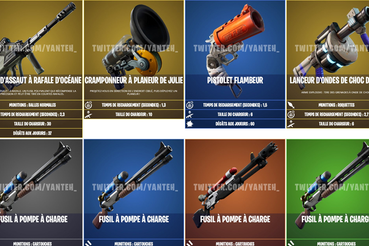 Nouvelles armes en saison 3 de Fortnite, patch 13.00