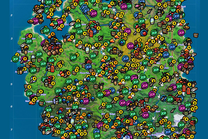 Fortnite interactive map : Finir tous ses défis rapidement avec une carte