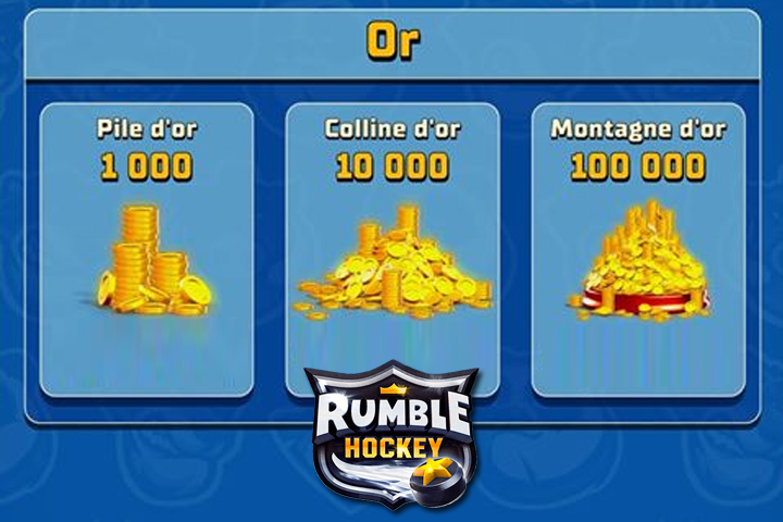 Rumble Hockey : Or, comment avoir des pièces rapidement et gratuitement ?