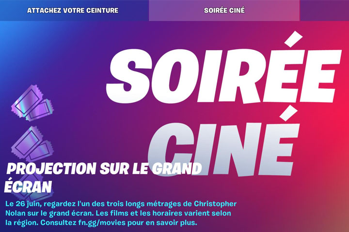 Christopher Nolan Fortnite, suivez la projection sur le grand écran avec fn.gg/movies