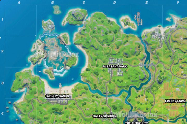 Fortnite : Dernière carte de la saison 3, map définitive quand le niveau de l’eau aura baissé et qu’il n’y aura plus d’inondation