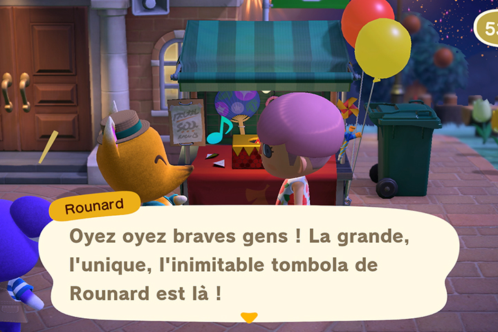 Tombola de Rounard dans Animal Crossing : New Horizons, dates et infos