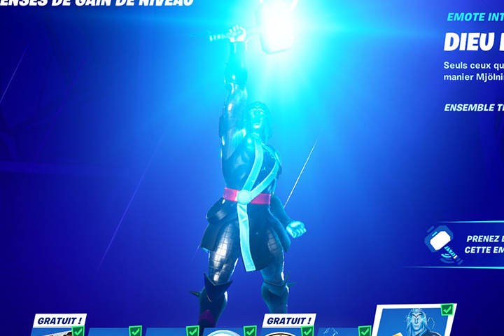 Fortnite : Utiliser une emote aux ruines du sommet de la montagne en tant que Thor, défi de l’éveil