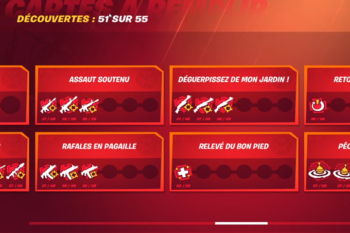 Cartes à remplir Fortnite Saison 4, les jalons à découvrir