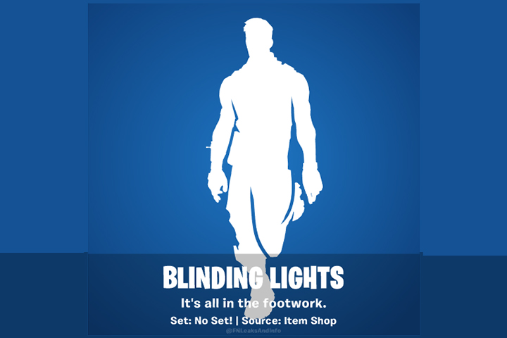 Nouvelle emote Blinding Lights, sur Fortnite de l’artiste The Weeknd